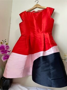kate spade pink and orange dress Gold and pink Kate spade strapless dress Retailed
